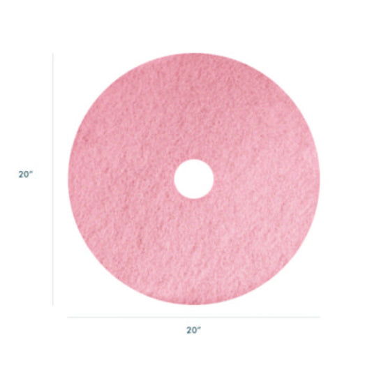 Americo Remover Burnishing Pads, 20", Pink, 5/Carton (403420)