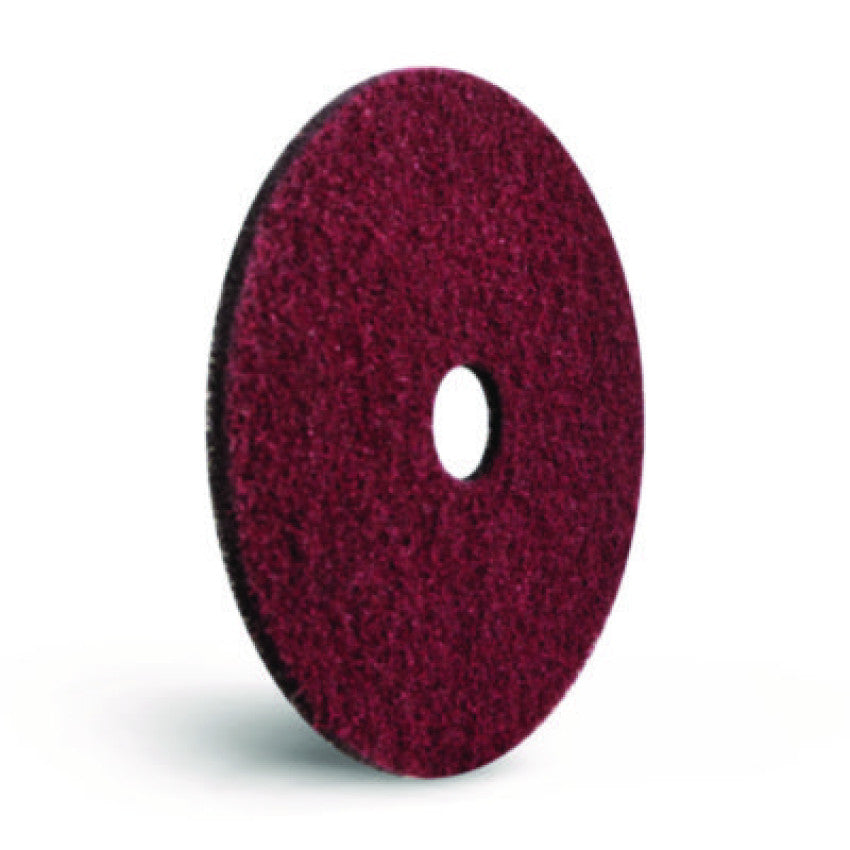 Americo Black Diamond 400 Heavy-Duty Cleaning Pad, 20" Diameter, 400 Grit, Black/Red, 2/Carton (442120)