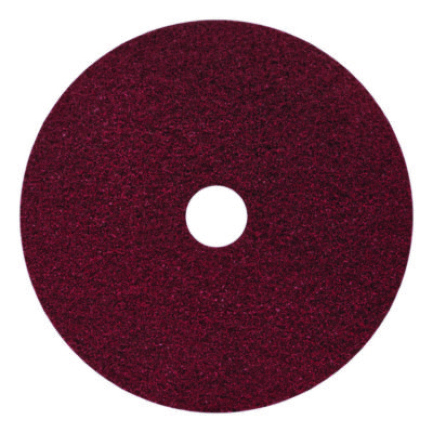 Americo Black Diamond 400 Heavy-Duty Cleaning Pad, 20" Diameter, 400 Grit, Black/Red, 2/Carton (442120)