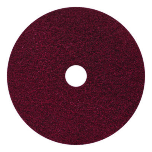 Americo Black Diamond 400 Heavy-Duty Cleaning Pad, 20" Diameter, 400 Grit, Black/Red, 2/Carton (442120)