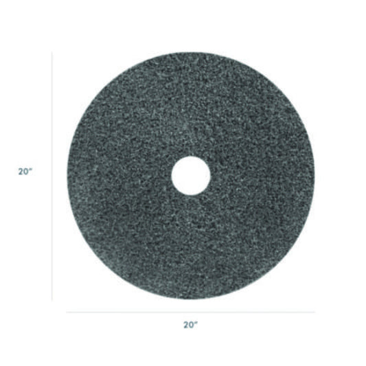 Americo Black Diamond 800 Deep Cleaning Pad, 20" Diameter, 800 Grit, Black/Gray, 2/Carton (442220)