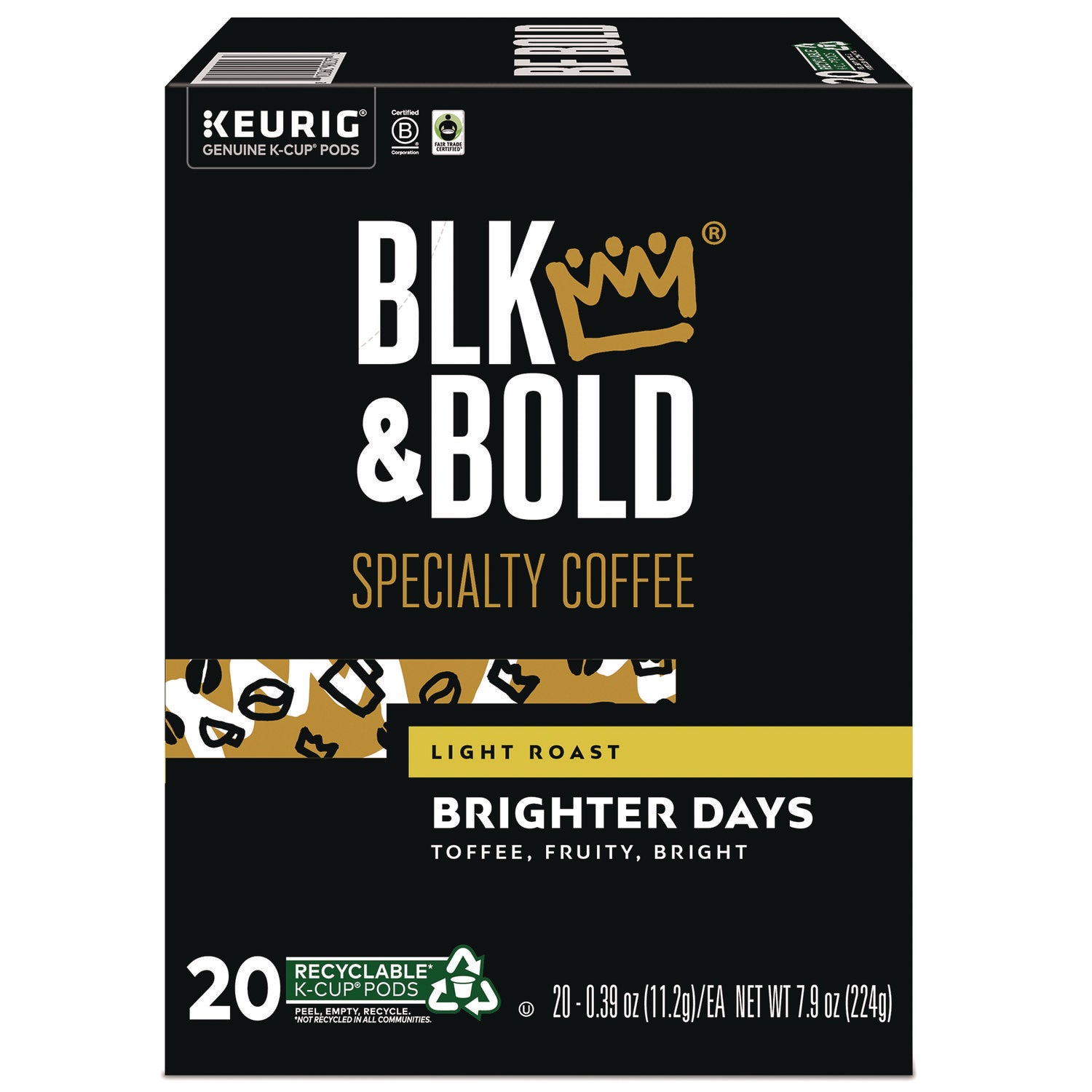 BLK & Bold Brighter Days Coffee K-Cups, 20/Box (5000372406)