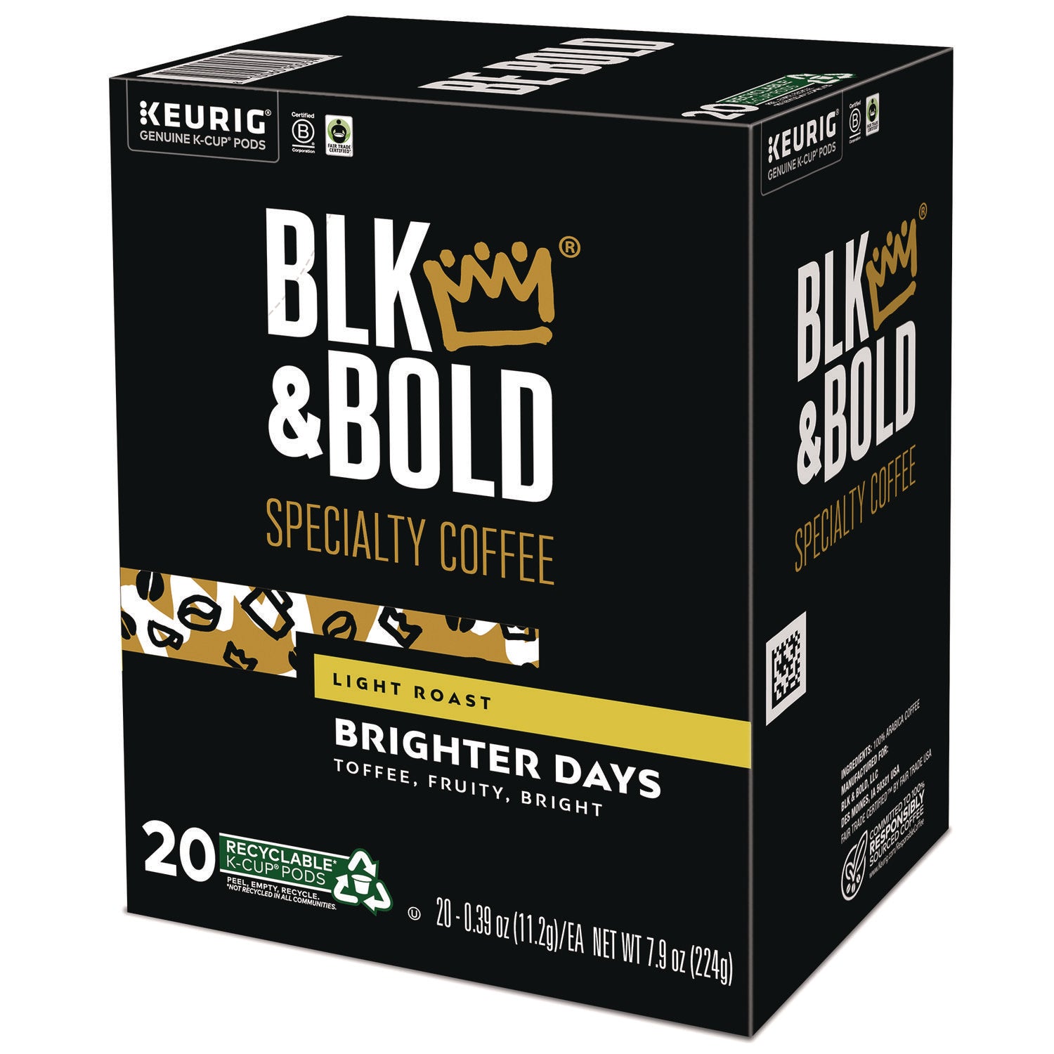 BLK & Bold Brighter Days Coffee K-Cups, 20/Box (5000372406)