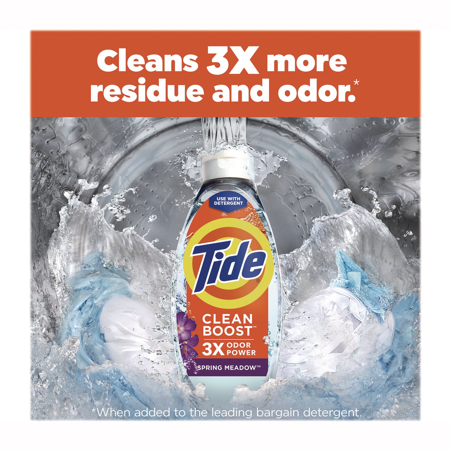 Tide Clean Boost In-Wash Scent Booster, Spring Meadow Scent, 48 oz Bottle (09784)