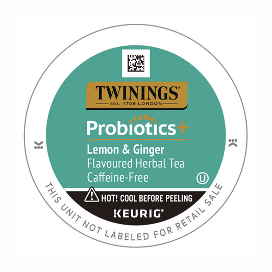 TWININGS Probiotics+ Herbal Lemon & Ginger Tea, 24/Box (TNA23050)