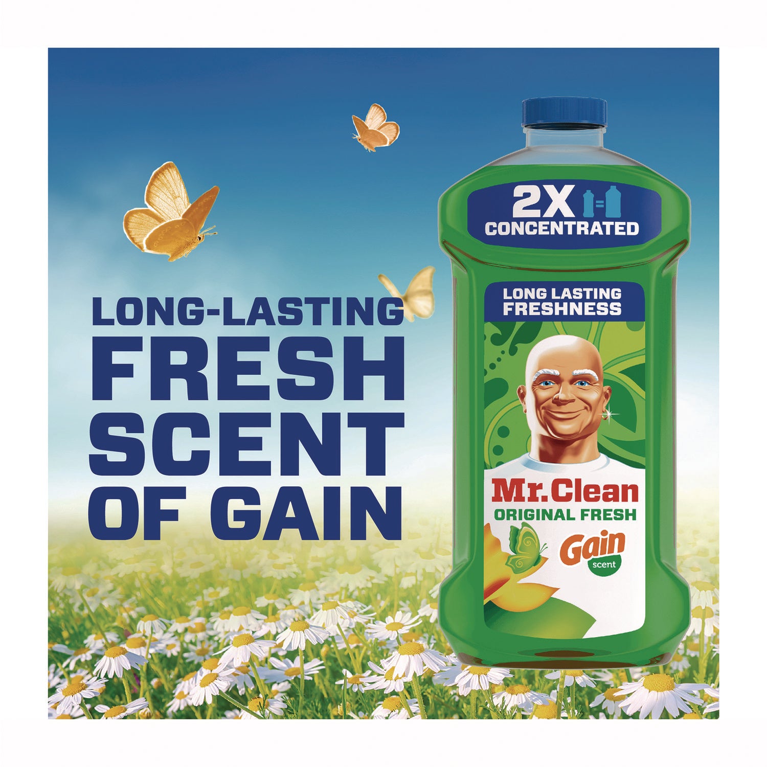 Mr. Clean Multipurpose Cleaning Solution, Gain Original Fresh Scent, 64 oz Bottle (10724)