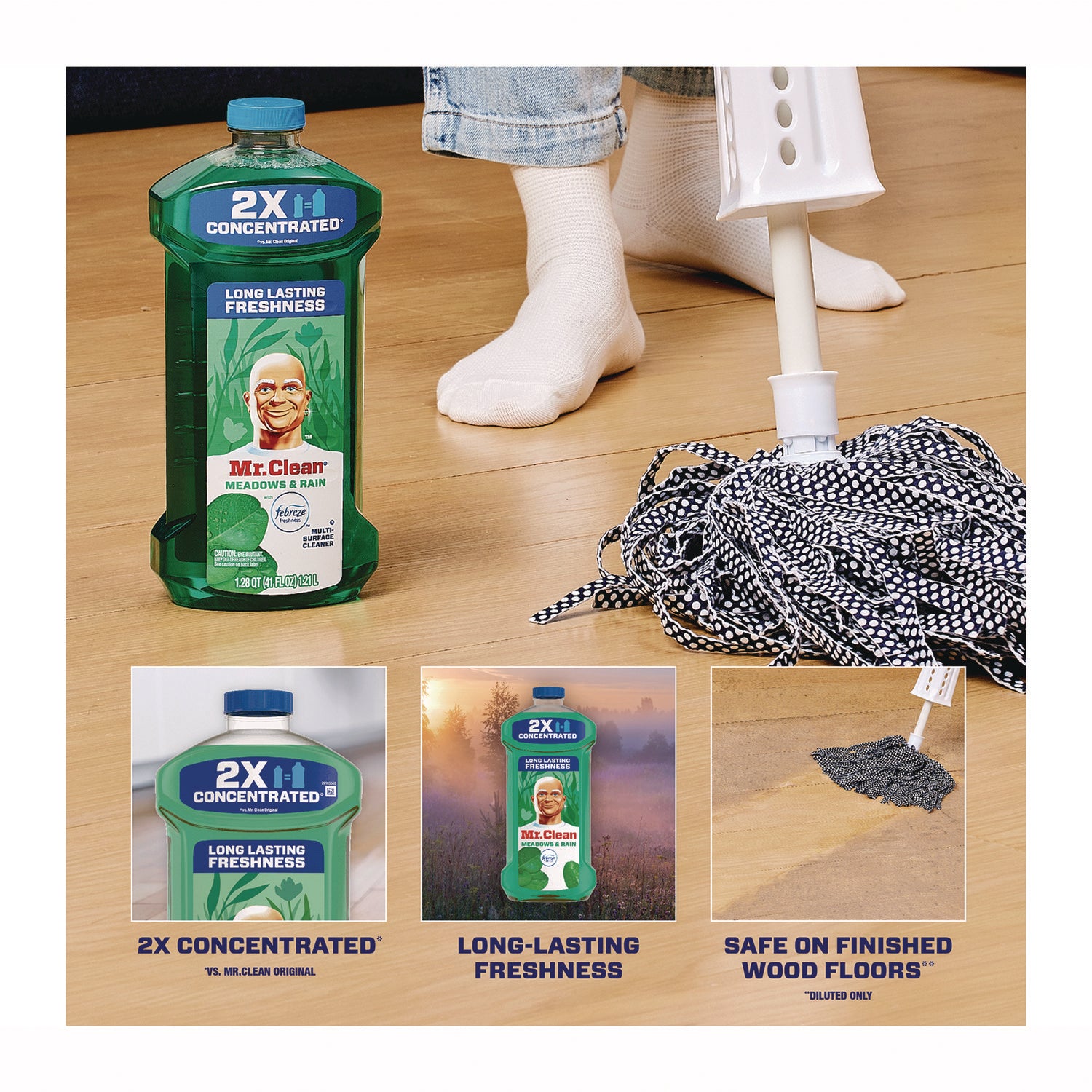 Mr. Clean Multipurpose Cleaning Solution, Gain Original Fresh Scent, 64 oz Bottle (10724)