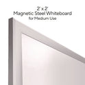 TRU RED Magnetic Steel Dry Erase Board, 24" x 24", White Surface, Gray/Natural Aluminum Frame (TR61179)