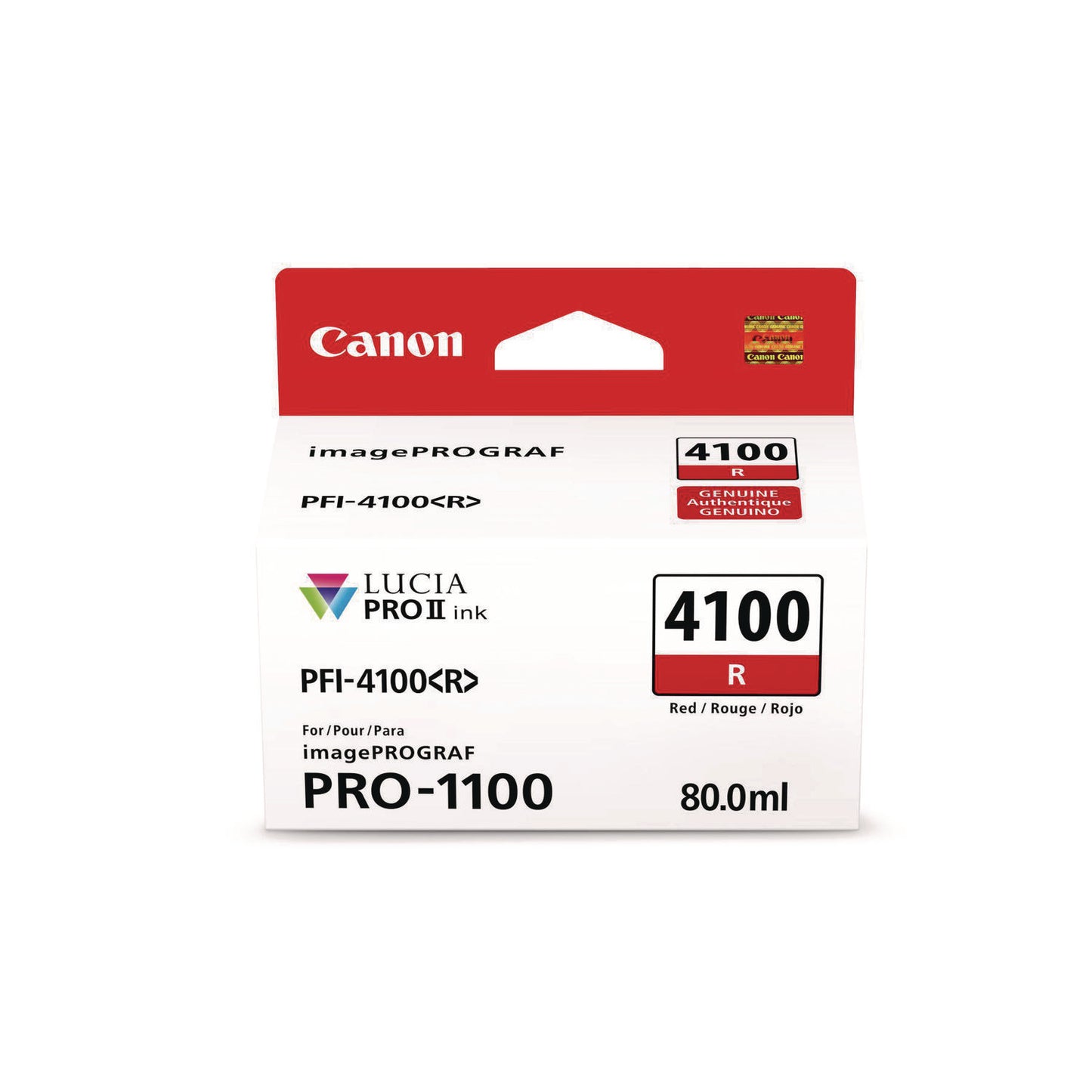 Canon 6785C002AA (PFI-4100) High-Yield Ink, Red