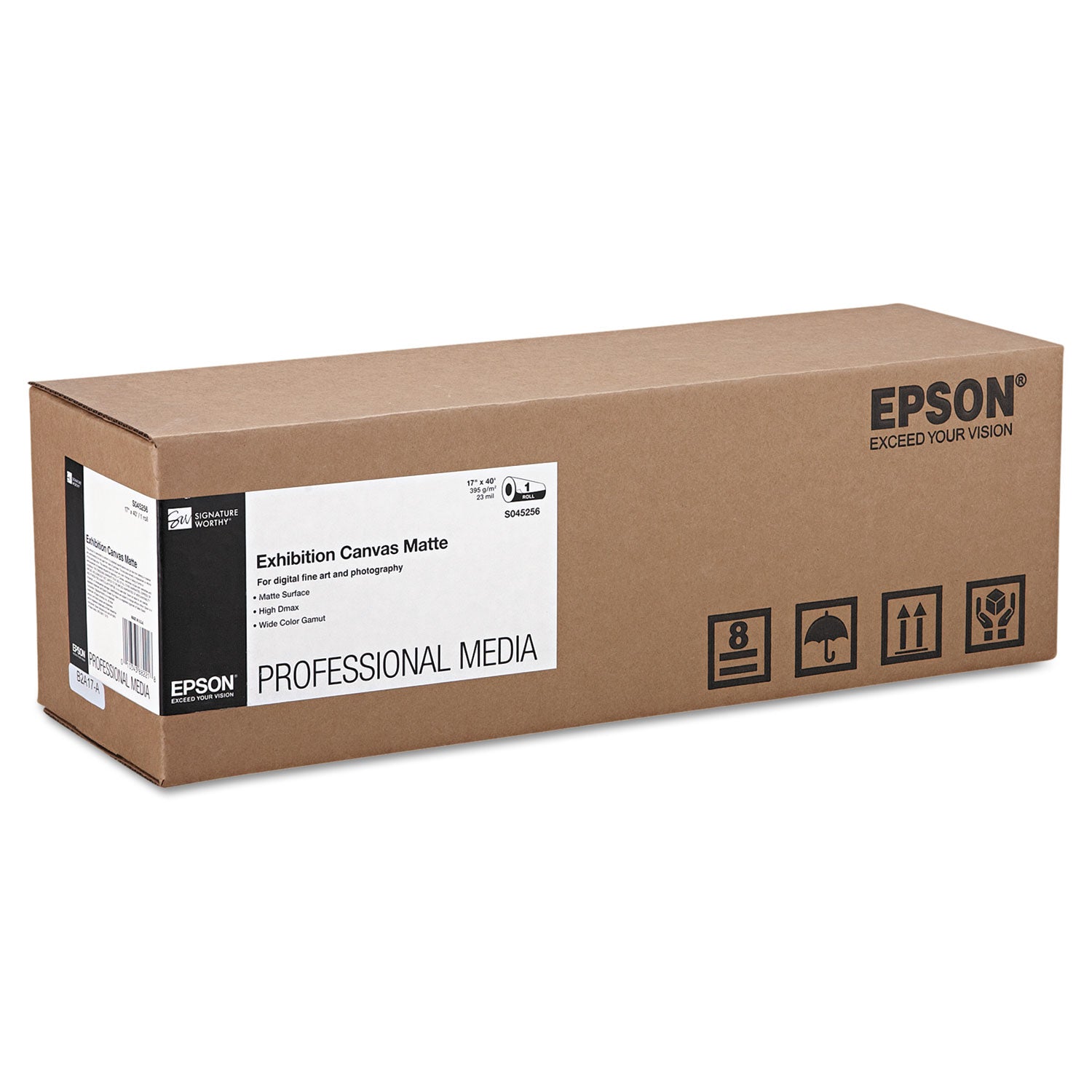 Epson Exhibition Canvas, 23 mil, 17" x 40 ft, Matte White (S045256)
