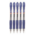 Pilot G2 Premium Gel Pen, Retractable, Extra-Fine 0.5 mm, Blue Ink, Smoke/Blue Barrel, 5/Pack (31298)