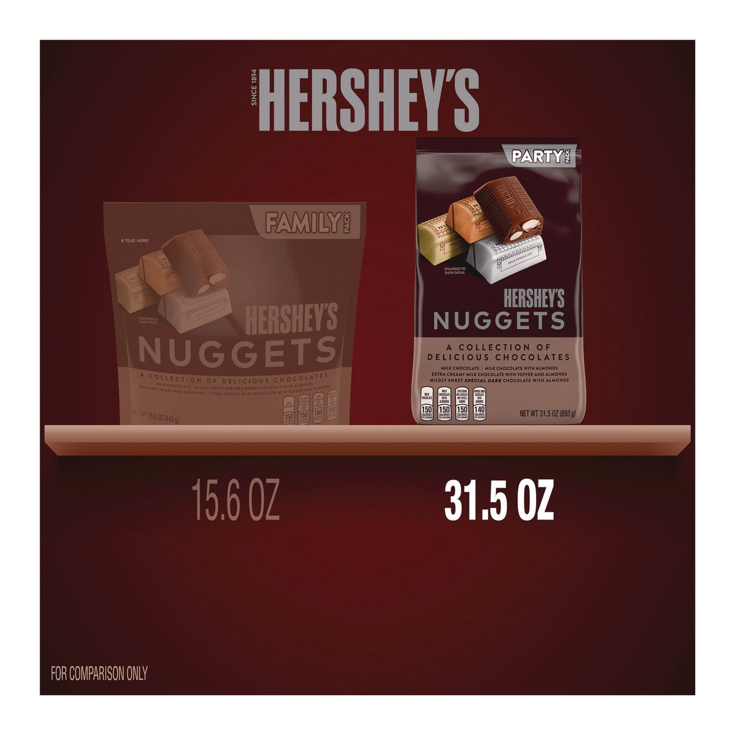 Hershey's Nuggets, Party Pack, Assorted, 31.5 oz Bag (2411693)