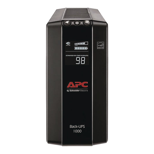 APC Back-UPS Pro Compact Tower LCD Battery Backup and Surge Protector with USB, 1,000 VA, 8 Outlets, 1,103 J (2724587)