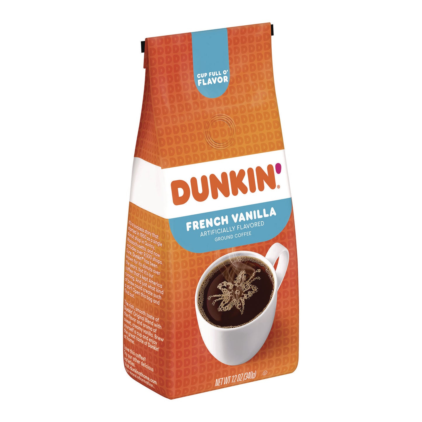 Dunkin Donuts French Vanilla Coffee, 12 oz Bag (00047)