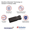 Verbatim PinStripe USB 3.2 Flash Drive, 16 GB, Black (49316)