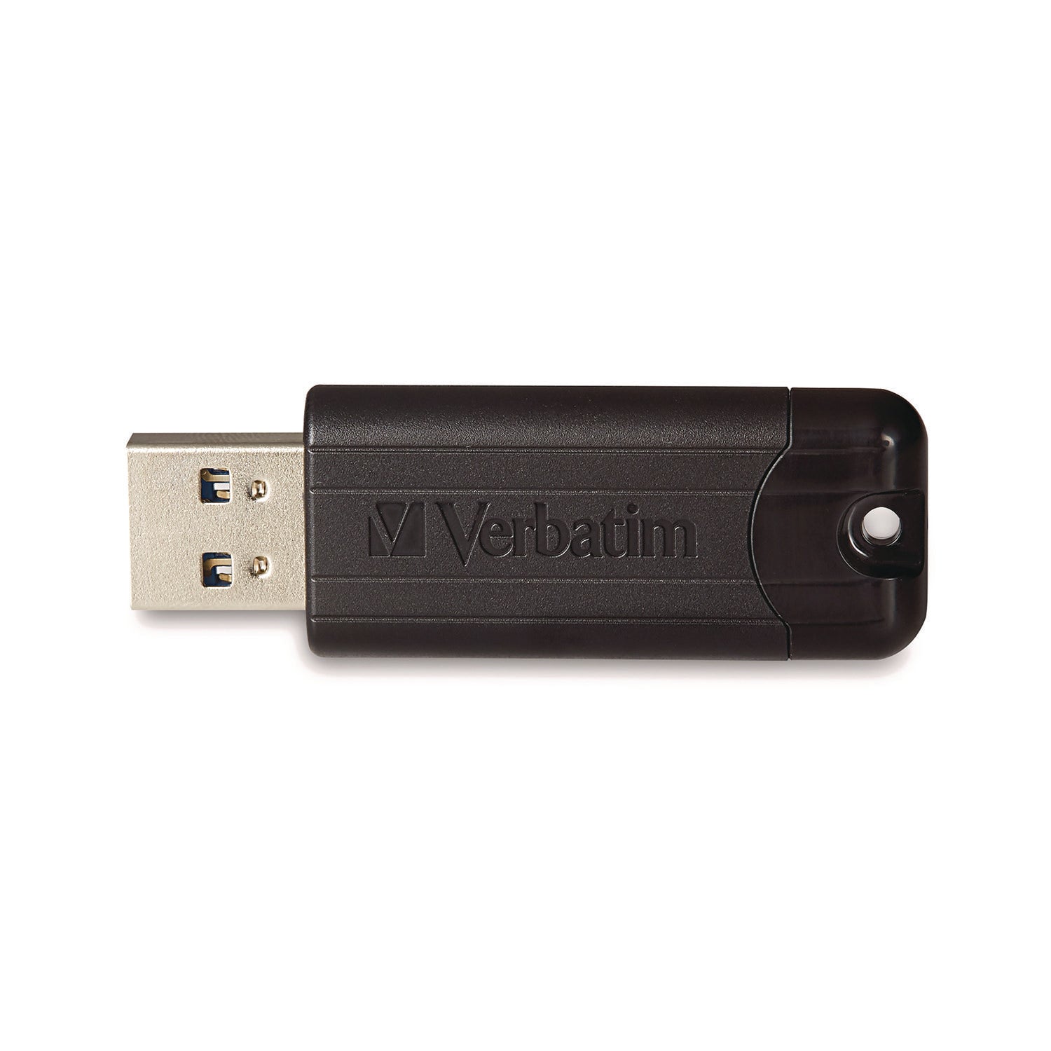 Verbatim PinStripe USB 3.2 Flash Drive, 64 GB, Black (49318)