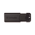 Verbatim PinStripe USB 3.2 Flash Drive, 128 GB, Black (49319)