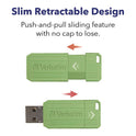 Verbatim PinStripe USB 2.0 Flash Drive, 16 GB, Assorted Colors, 5/Pack (99813)