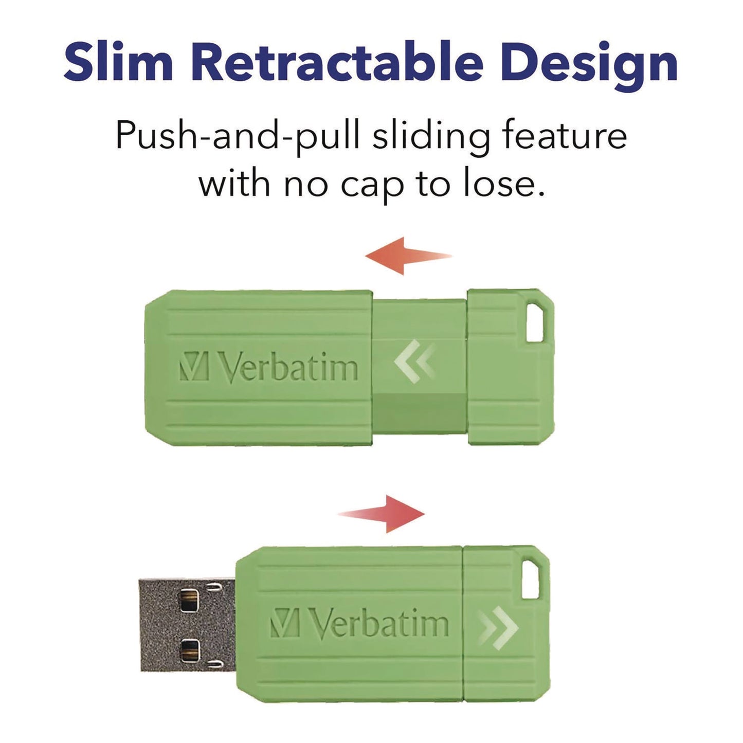 Verbatim PinStripe USB 2.0 Flash Drive, 16 GB, Assorted Colors, 5/Pack (99813)