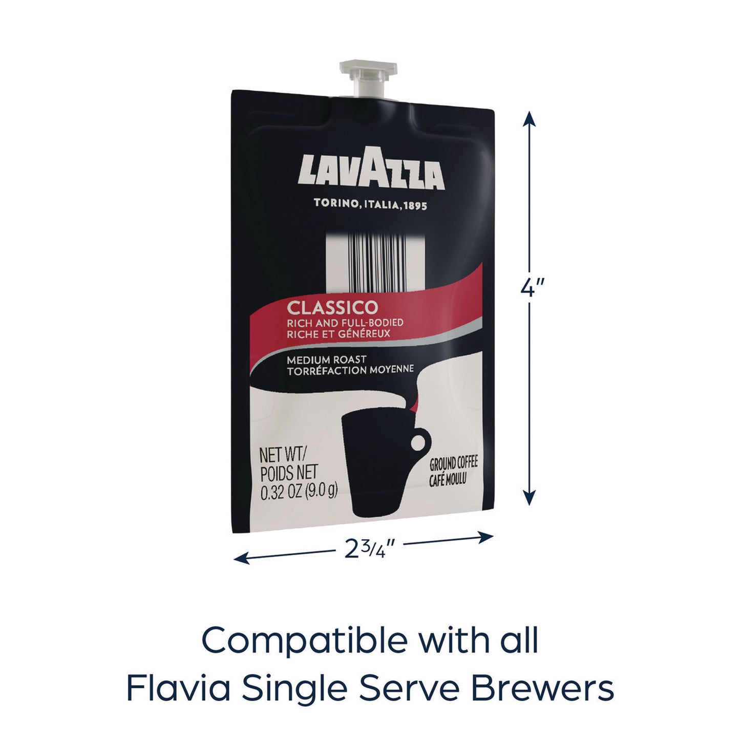 Lavazza FLAVIA Coffee Freshpacks, Classico, 0.32 oz, 85/Carton (MDR00277)