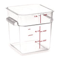Carlisle Squares Polycarbonate Food Storage Container, 8 qt, 8.75 x 8.75 x 9, Clear, Plastic (1195307)