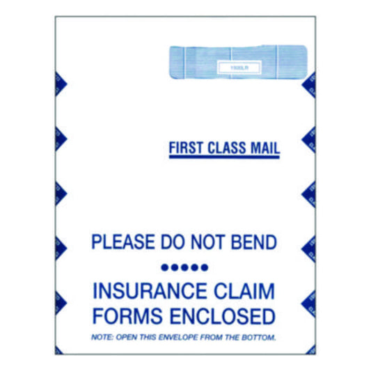 ComplyRight Jumbo CMS-1500 Health Insurance Form Envelopes for 50 Forms, Square Flap, Self-Adhesive Closure, 9 x 12.5, White, 100/Pack (742810)