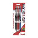 Pentel EnerGel RTX Deluxe Gel Pen, Retractable, Medium 0.7 mm, Assorted Ink and Barrel Colors, 3/Pack (BL77BP3M)