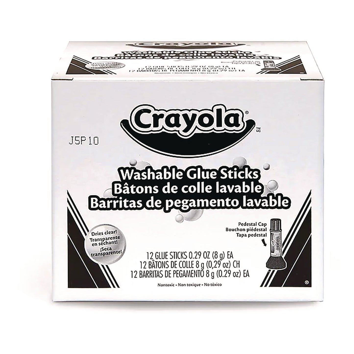 Crayola Washable Glue Sticks, 0.29 oz, Dries Clear (424874)