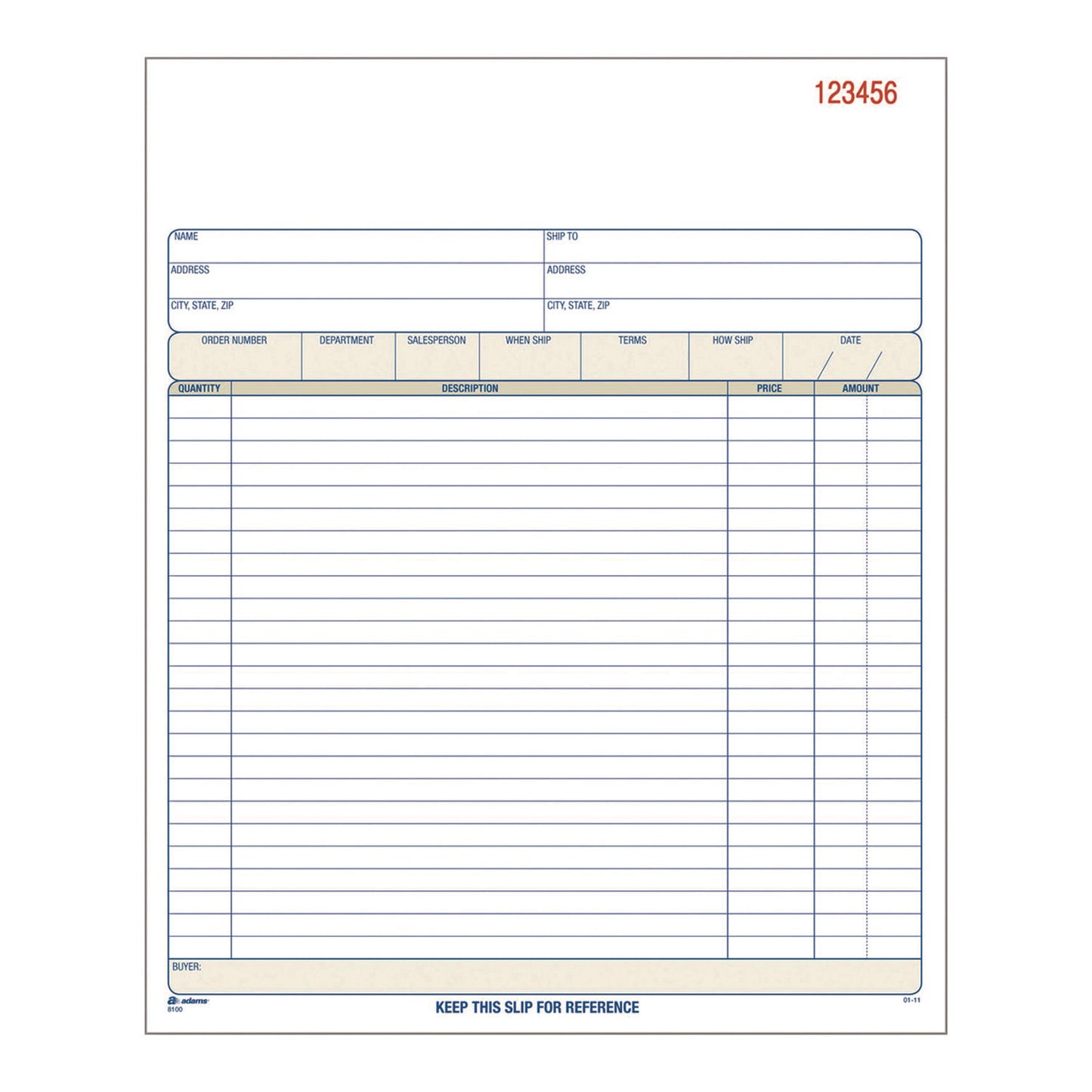 Adams Multipart Sales Order Pad, Two-Part Carbonless, 8.38 x 10.19, 50 Forms Total (DC8100)