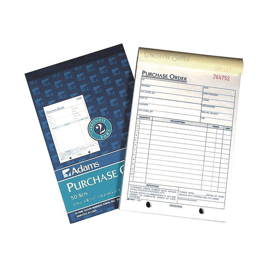 Adams Multipart Purchase Order Pad, Two-Part Carbonless, 7.94 x 5.56, 50 Forms/Pad, 10 Pads/Pack (DC583110)