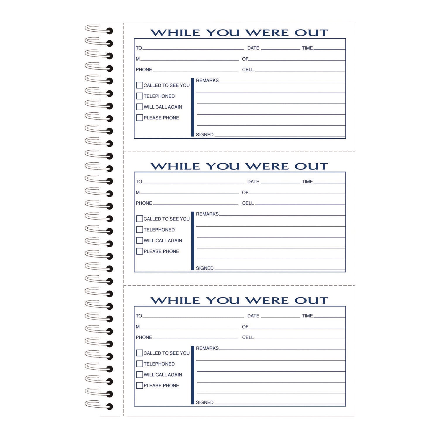 Adams While You Were Out Messages Book, Two-Part Carbonless, 5 x 2.83, 3 Forms/Sheet, 300 Forms Total (SC8603D)