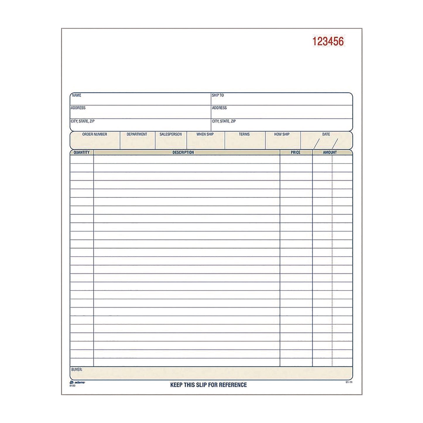 Adams Multipart Sales Order Pad, Three-Part Carbonless, 8.34 x 10.19, 50 Forms Total (TC8100)