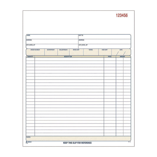 Adams Multipart Sales Order Pad, Three-Part Carbonless, 8.34 x 10.19, 50 Forms Total (TC8100)