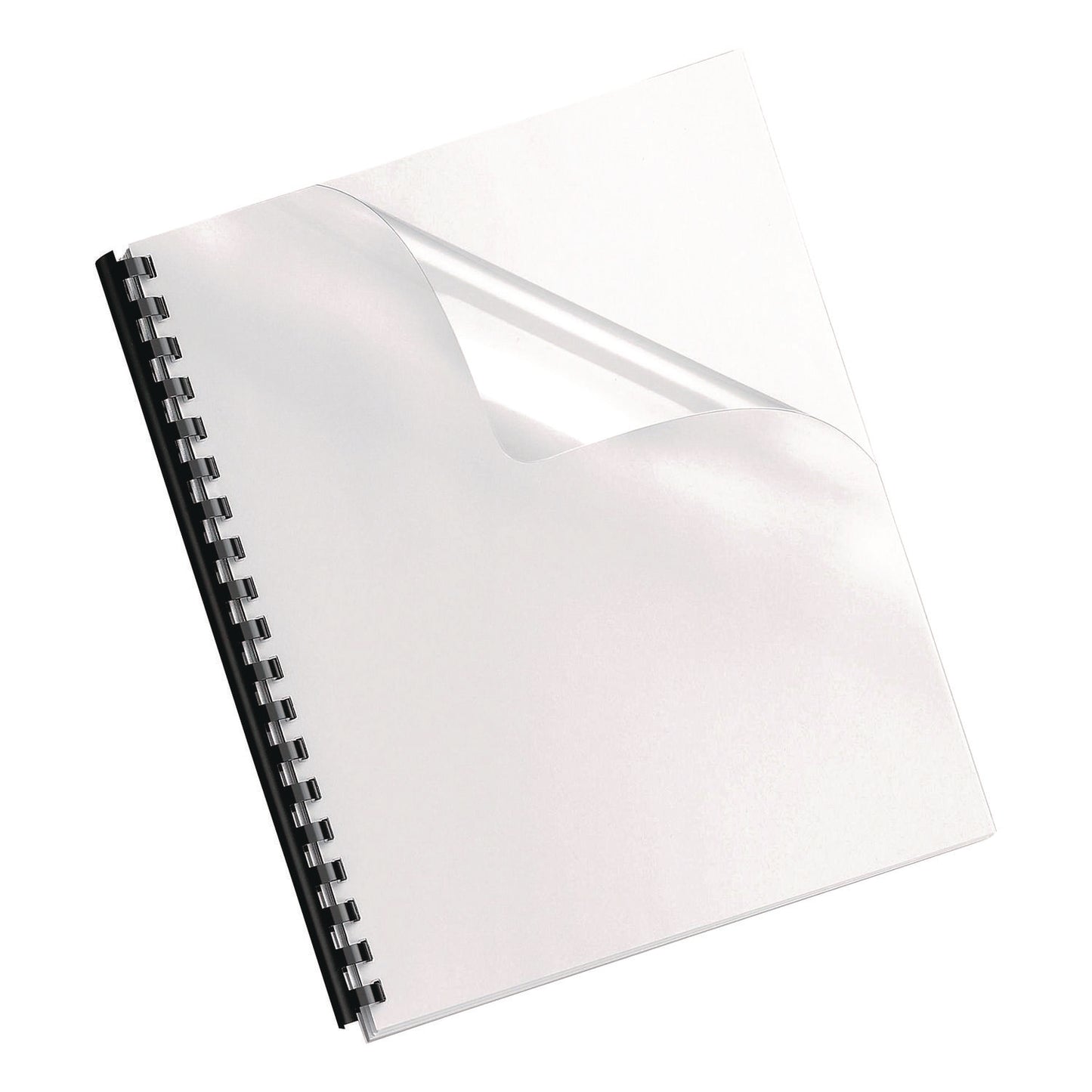 Fellowes Crystals Transparent Presentation Covers for Binding Systems, Unpunched, Clear, with Square Corners, 11 x 8.5, 25/Pack (52043)