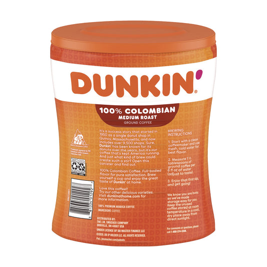 Dunkin Donuts Columbian Coffee, 27.05 oz Canister (8133401292)