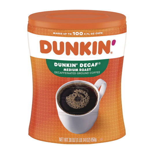 Dunkin Donuts Original Blend Decaf Coffee, 30 oz Canister (8133401293)