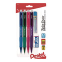 Pentel Twist Erase EXPRESS Mechanical Pencil, 0.7 mm, HB (#2), Black Lead, Assorted Color Barrels, 4/Pack (QE417FLZBP4)