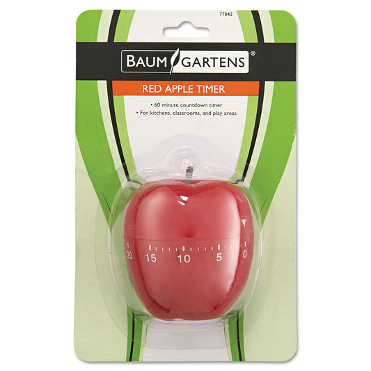 Baumgartens Shaped Timer, 4" Diameter x 4"h, Red Apple (77042)