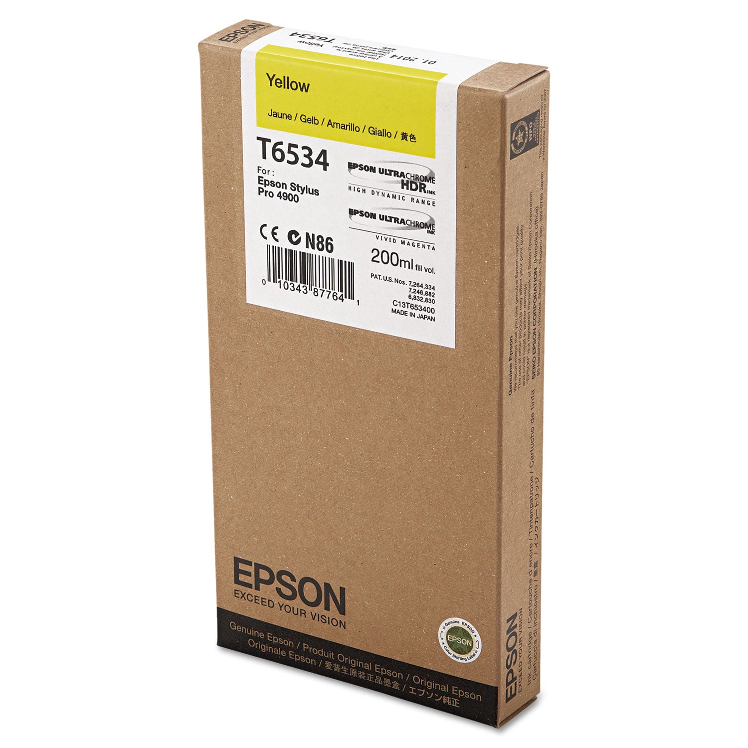 Epson T653400 UltraChrome HDR Ink, Yellow