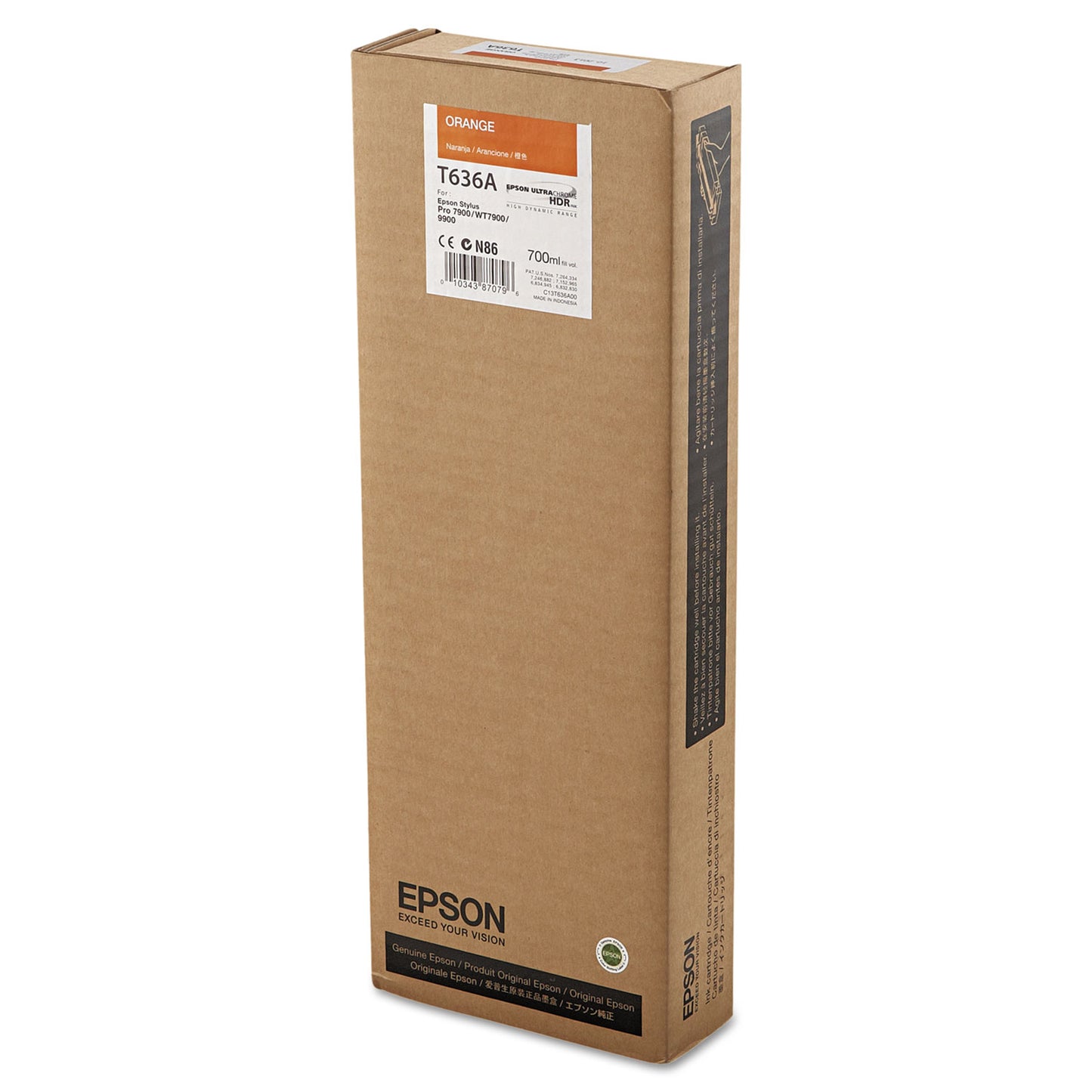 Epson T636A00 UltraChrome HDR Ink, Orange