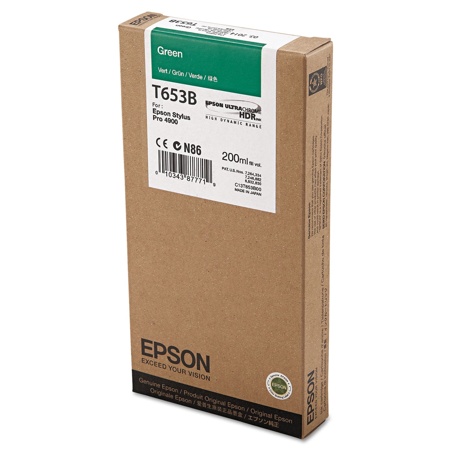 Epson T653B00 UltraChrome HDR Ink, Green