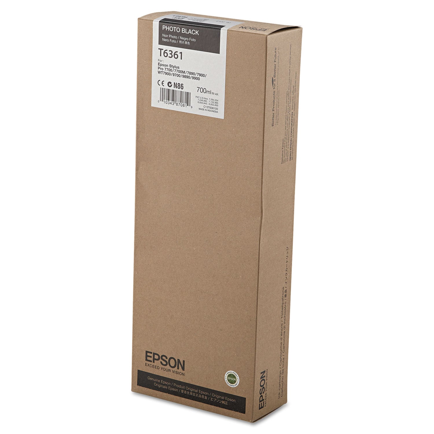 Epson T636100 UltraChrome HDR Ink, Photo Black