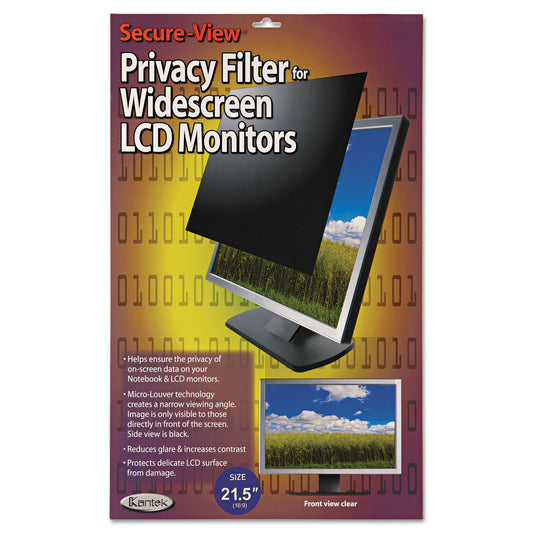 Kantek Secure View LCD Monitor Privacy Filter for 21.5" Widescreen Flat Panel Monitor, 16:9 Aspect Ratio (SVL215W)