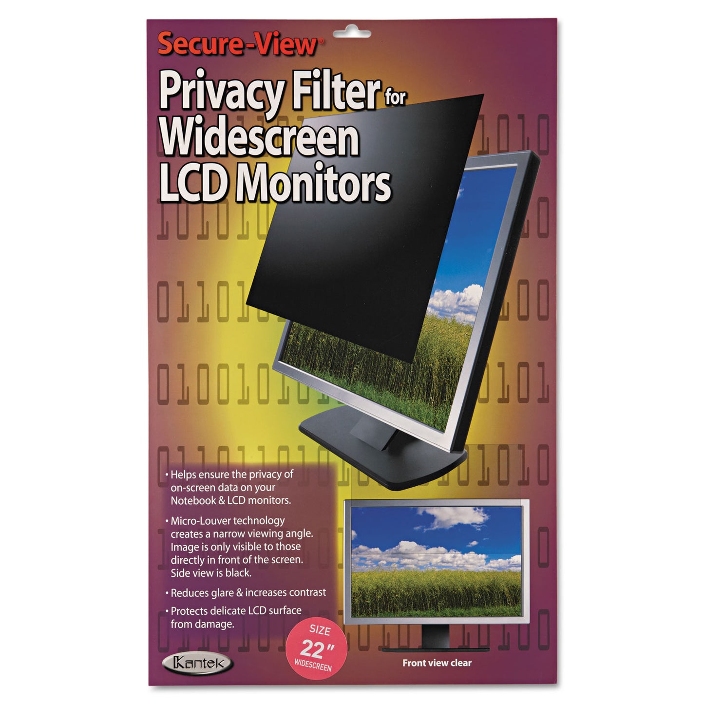 Kantek Secure View LCD Privacy Filter for 22" Widescreen Flat Panel Monitor, 16:10 Aspect Ratio (SVL22W)