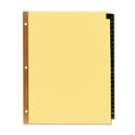 Avery Preprinted Black Leather Tab Dividers w/Gold Reinforced Edge, 25-Tab, A to Z, 11 x 8.5, Buff, 1 Set (11350)