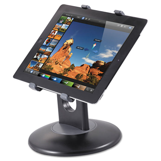 Kantek Stand for 7" to 10" Tablets, Swivel Base, Plastic, Black (TS710)