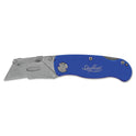 Great Neck Sheffield Folding Lockback Knife, 1 Utility Blade, 2" Blade, 3.5" Aluminum Handle, Blue (12113)