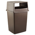 Rubbermaid Commercial Glutton Receptacle, Hooded Top without Door, Rectangular, 23w x 26.63d x 13h, Brown (256VBRO)