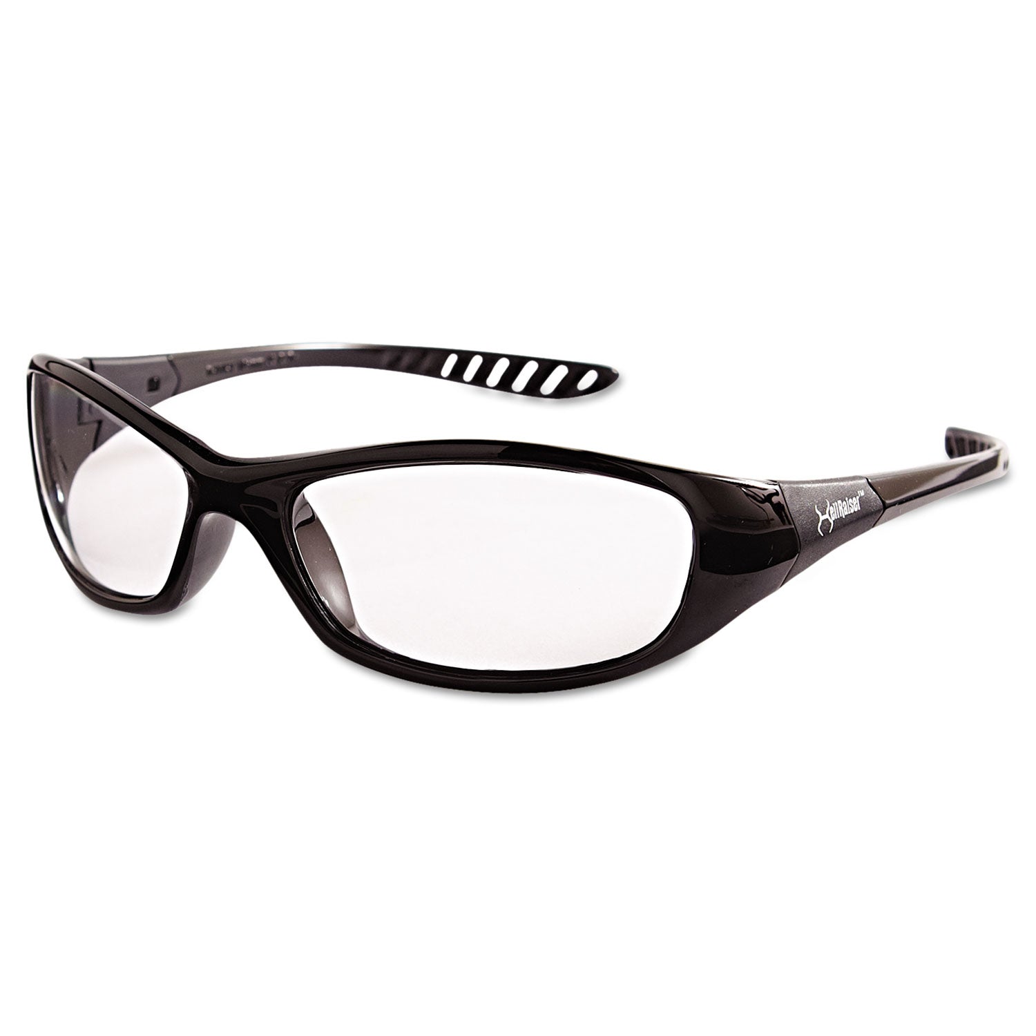 KleenGuard V40 HellRaiser Safety Glasses, Black Frame, Clear Lens (20539)