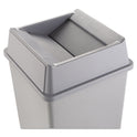 Rubbermaid Commercial Untouchable Square Swing Top Lid, Plastic, 20.13w x 20.13d x 6.25h, Gray (2664GRAY)